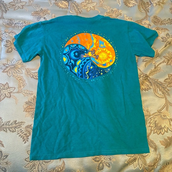 VTG 90s Peace Frogs Unisex Small Yin Yang Celestial Sun Moon Short Sleeved Tee - Picture 3 of 5